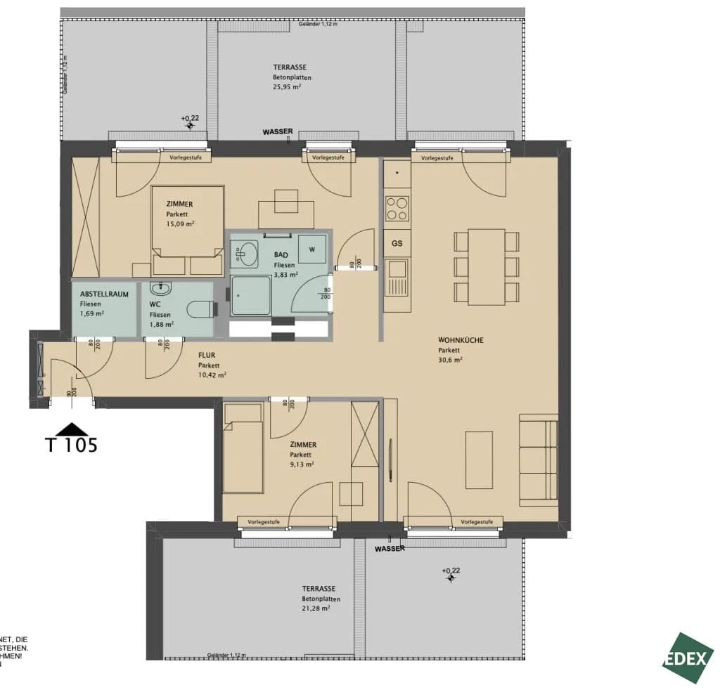 3-Zimmer-Wohnung mieten in Wien – 73 m², € 1.478 – Bild 21 von 21