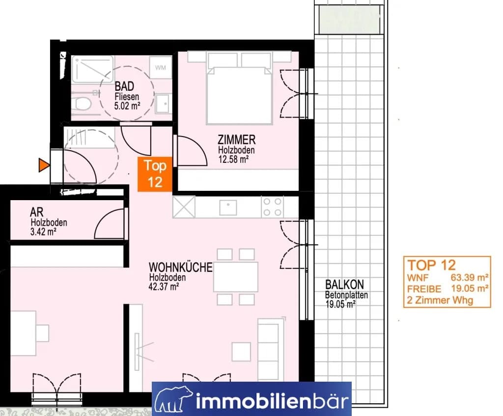 2-Zimmer-Wohnung kaufen in Linz – 63,39 m², € 495.000 – Bild 7 von 7
