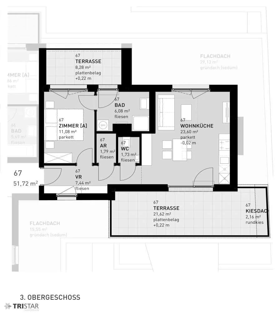 2-Zimmer-Wohnung kaufen in Wien – 51,72 m², € 383.500