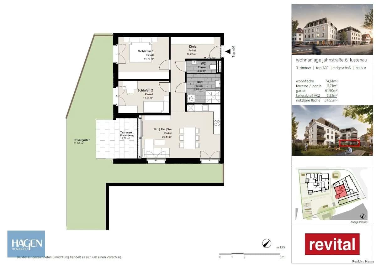 3-Zimmer-Wohnung kaufen in Dornbirn – 76,18 m², € 595.000 – Bild 2 von 3