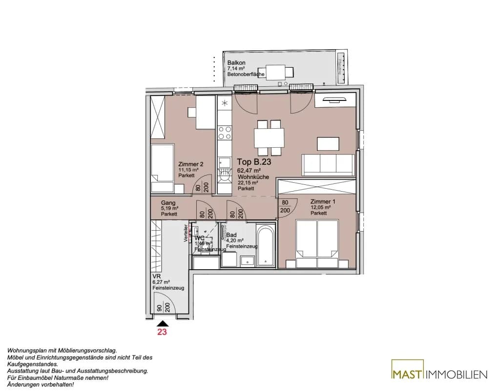 3-Zimmer-Wohnung kaufen in Wien – 62,47 m², € 400.000 – Bild 14 von 14