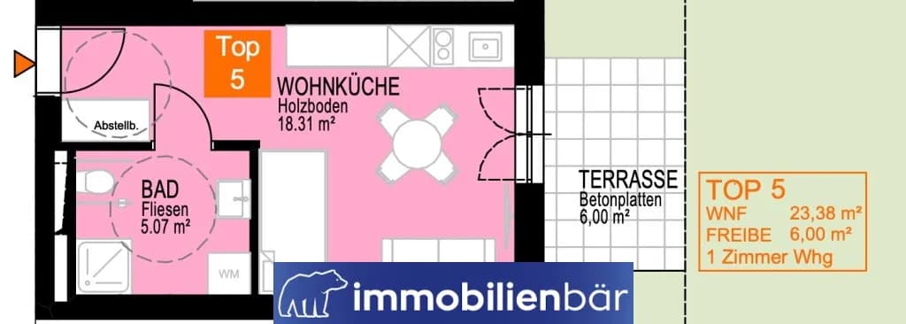 1-Zimmer-Wohnung kaufen in Linz – 23,38 m², € 199.000 – Bild 7 von 7