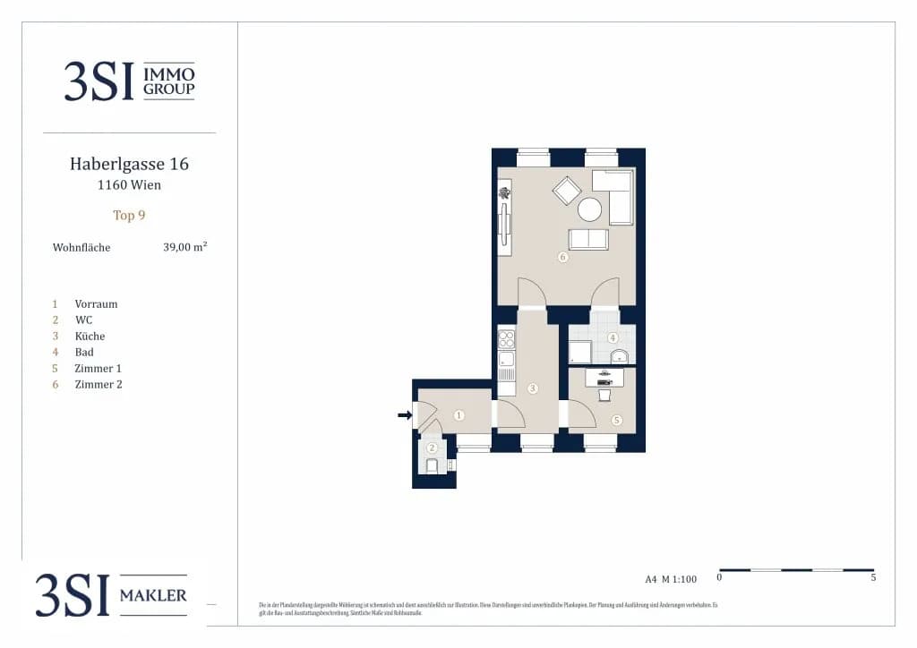 2-Zimmer-Wohnung kaufen in Wien – 39,28 m², € 169.000 – Bild 7 von 7