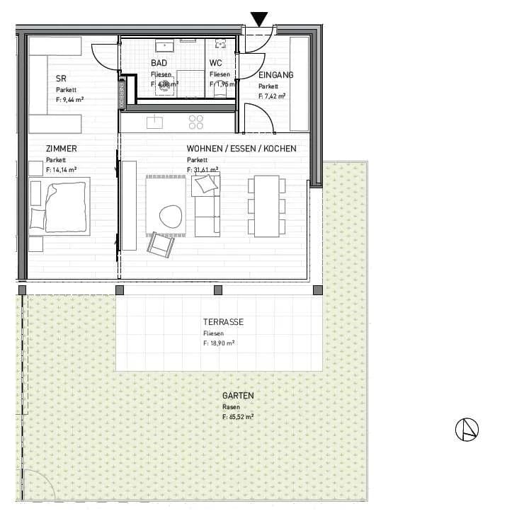 2-Zimmer-Wohnung kaufen in Klagenfurt – 69,44 m², € 279.800 – Bild 2 von 4