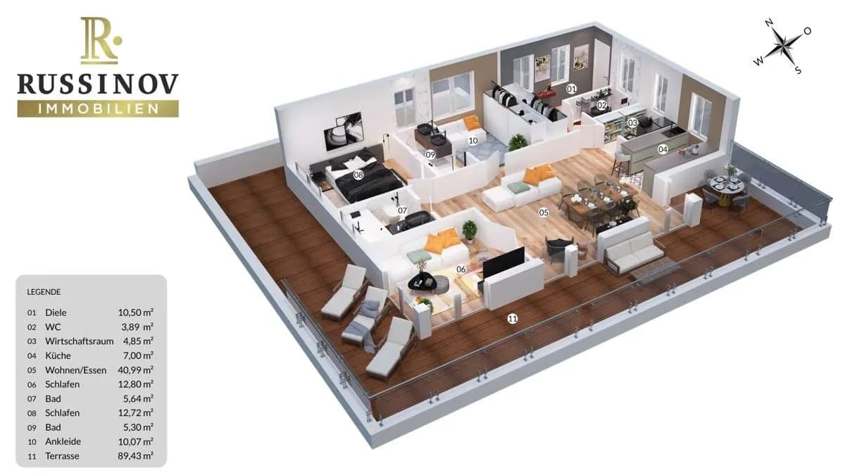 3-Zimmer-Wohnung kaufen in Villach Land – 111,45 m², € 1.598.500 – Bild 2 von 2