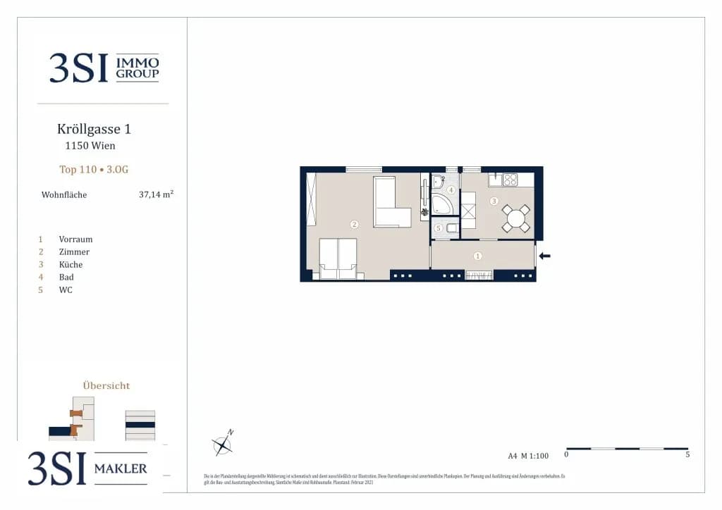 1-Zimmer-Wohnung kaufen in Wien – 37,14 m², € 163.000 – Bild 14 von 14