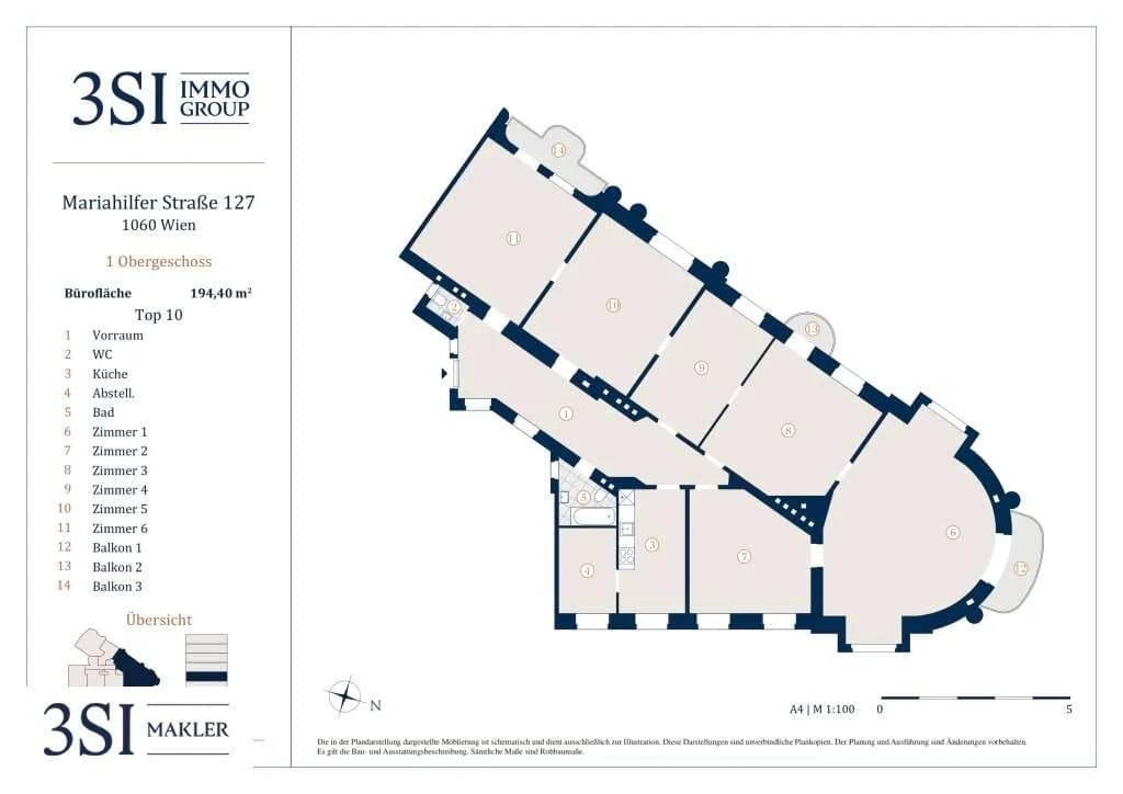 5-Zimmer-Gewerbeimmobilie kaufen in Wien – 194 m², € 954.000 – Bild 9 von 9