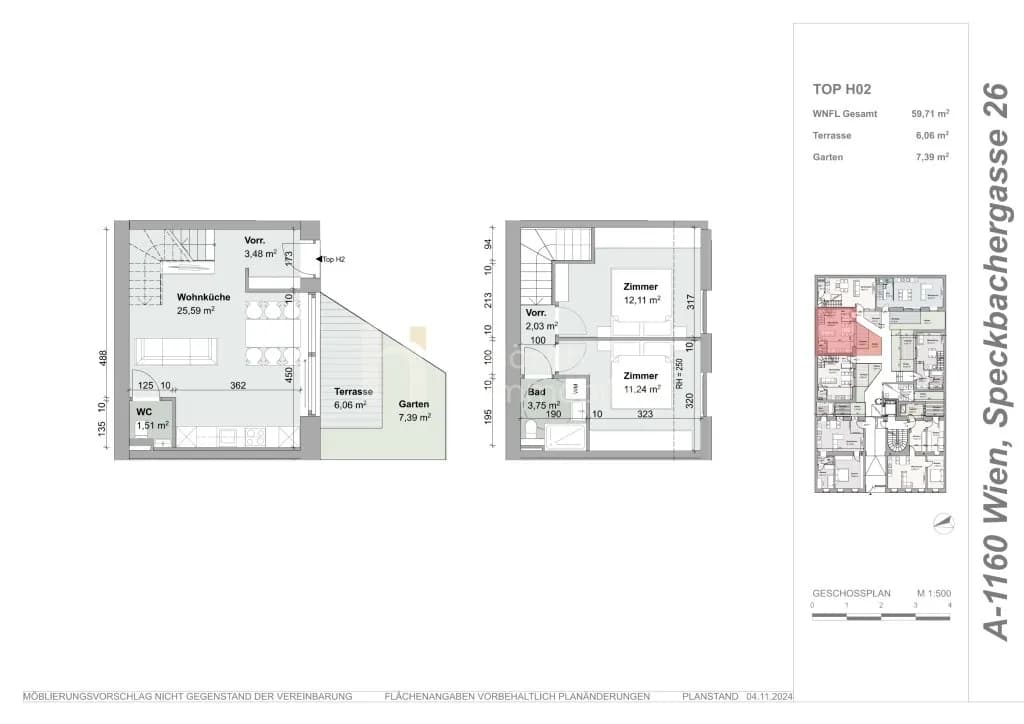 3-Zimmer-Haus kaufen in Wien – 59,71 m², € 395.000 – Bild 21 von 21
