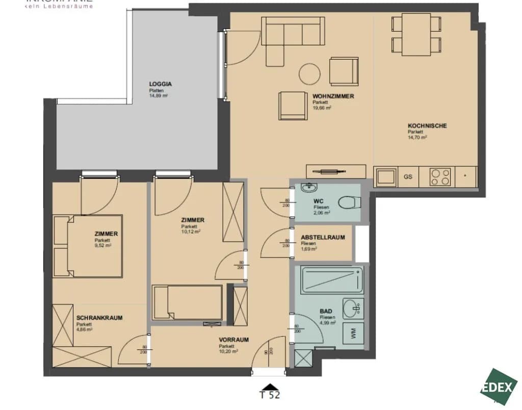 3-Zimmer-Wohnung mieten in Wien – 93 m², € 1.749 – Bild 18 von 19