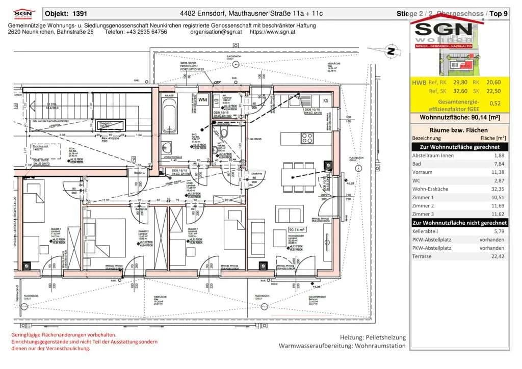 4-Zimmer-Wohnung mieten in Amstetten – 90,14 m², € 1.040 – Bild 17 von 17