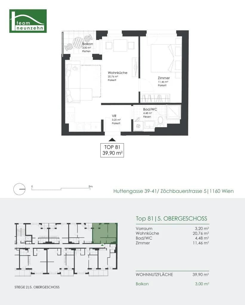 2-Zimmer-Wohnung mieten in Wien – 39,9 m², € 919 – Bild 14 von 14