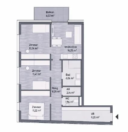 4-Zimmer-Wohnung kaufen in Graz – 78,14 m², € 381.228