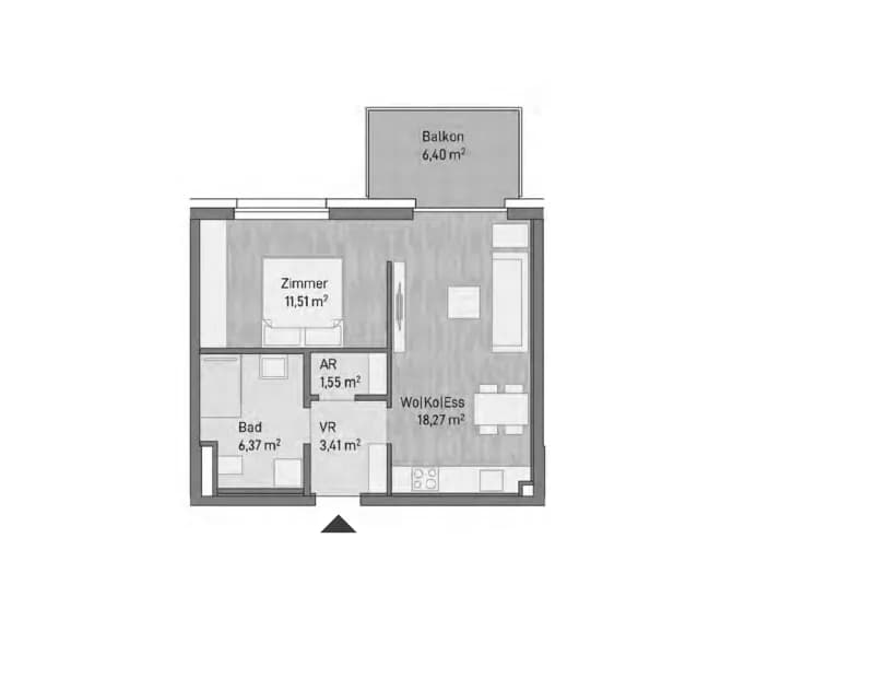 2-Zimmer-Wohnung kaufen in Graz – 41,11 m², € 235.126