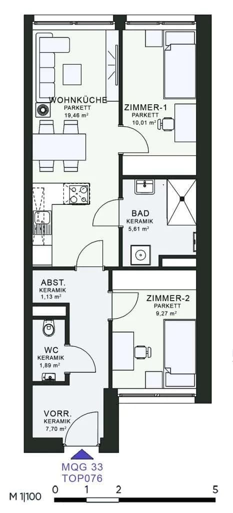 3-Zimmer-Wohnung mieten in Graz – 55,05 m², € 825 – Bild 6 von 6