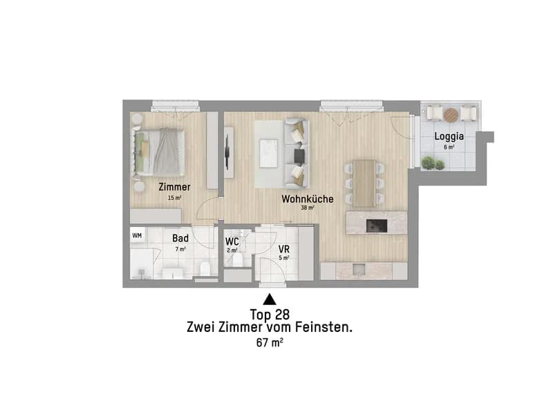 2-Zimmer-Wohnung kaufen in Wien – 66,86 m², € 499.900 – Bild 3 von 6