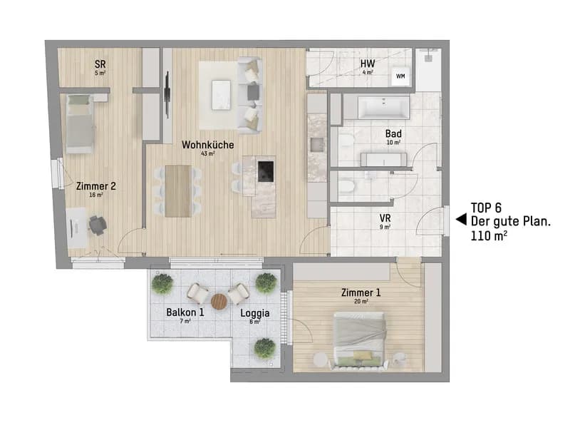 3-Zimmer-Wohnung kaufen in Wien – 109,55 m², € 649.900 – Bild 3 von 6