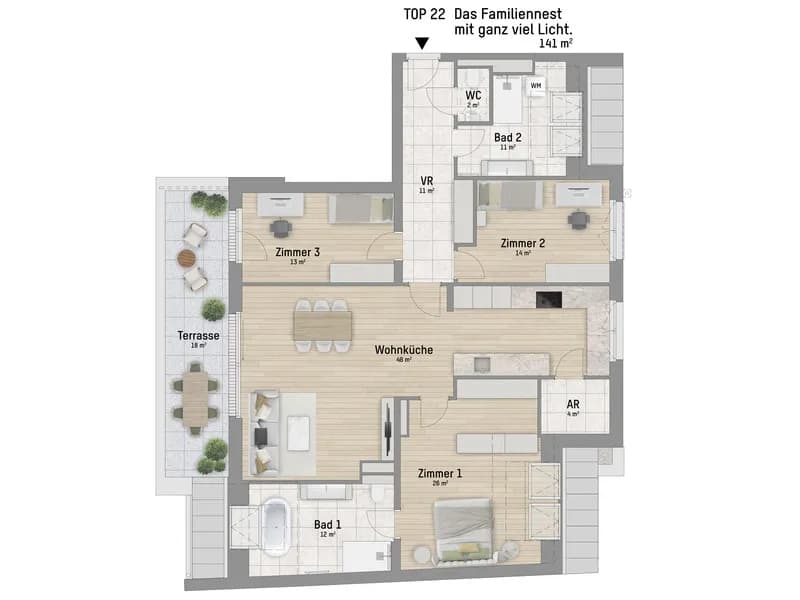 4-Zimmer-Wohnung kaufen in Wien – 141,48 m², € 999.900 – Bild 3 von 6