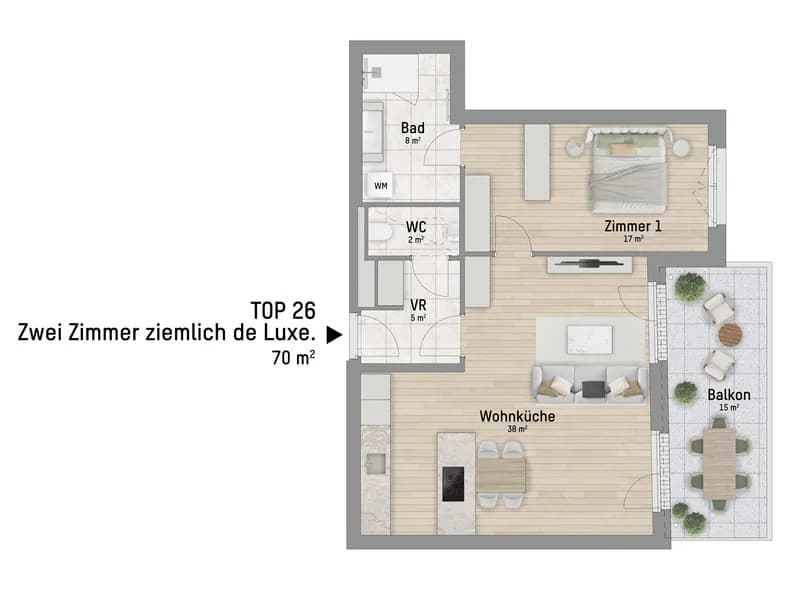 2-Zimmer-Wohnung kaufen in Wien – 70,51 m², € 439.900 – Bild 3 von 6