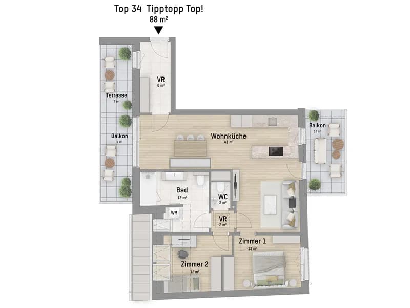 3-Zimmer-Wohnung kaufen in Wien – 87,65 m², € 649.900 – Bild 3 von 6