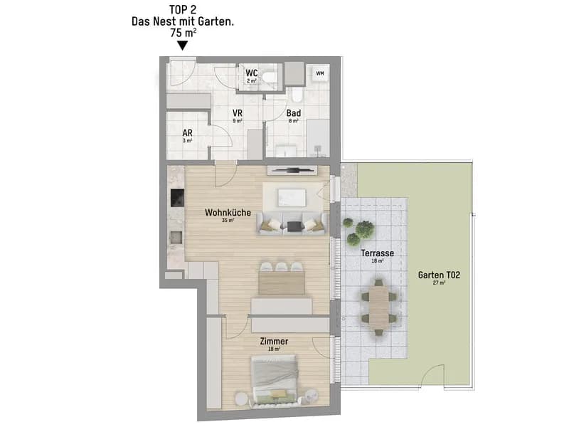 2-Zimmer-Wohnung kaufen in Wien – 75,17 m², € 439.900 – Bild 3 von 7