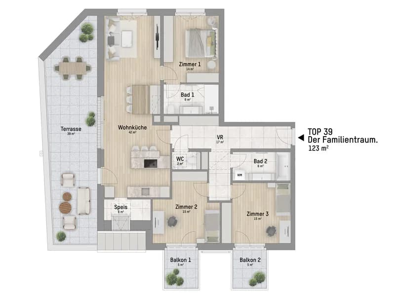 4-Zimmer-Wohnung kaufen in Wien – 123,87 m², € 999.900 – Bild 3 von 6