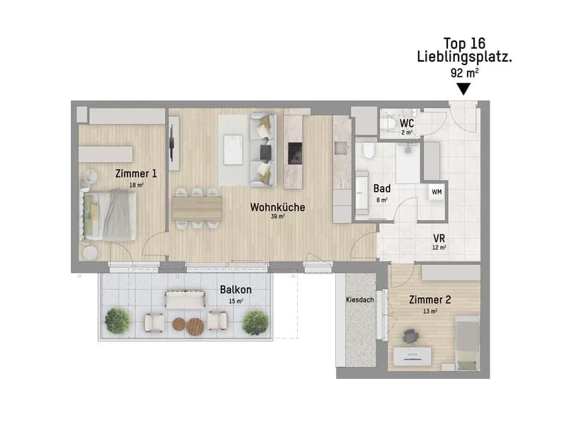3-Zimmer-Wohnung kaufen in Wien – 92,2 m², € 639.900 – Bild 4 von 7