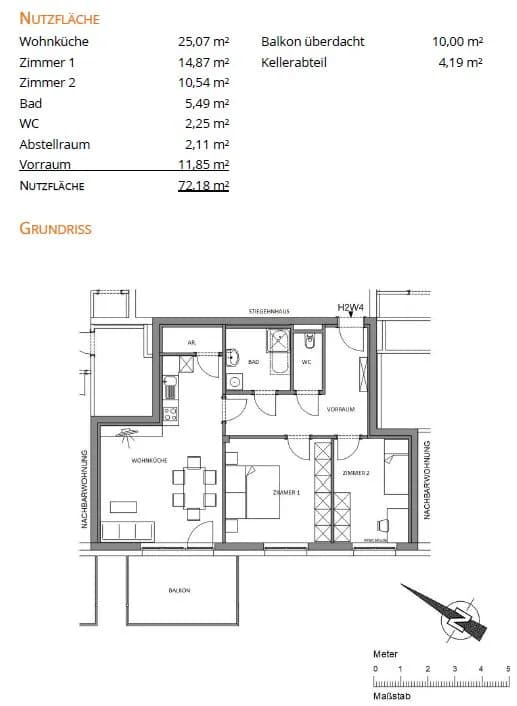 3-Zimmer-Wohnung mieten in Weiz – 72,18 m², € 716 – Bild 9 von 11