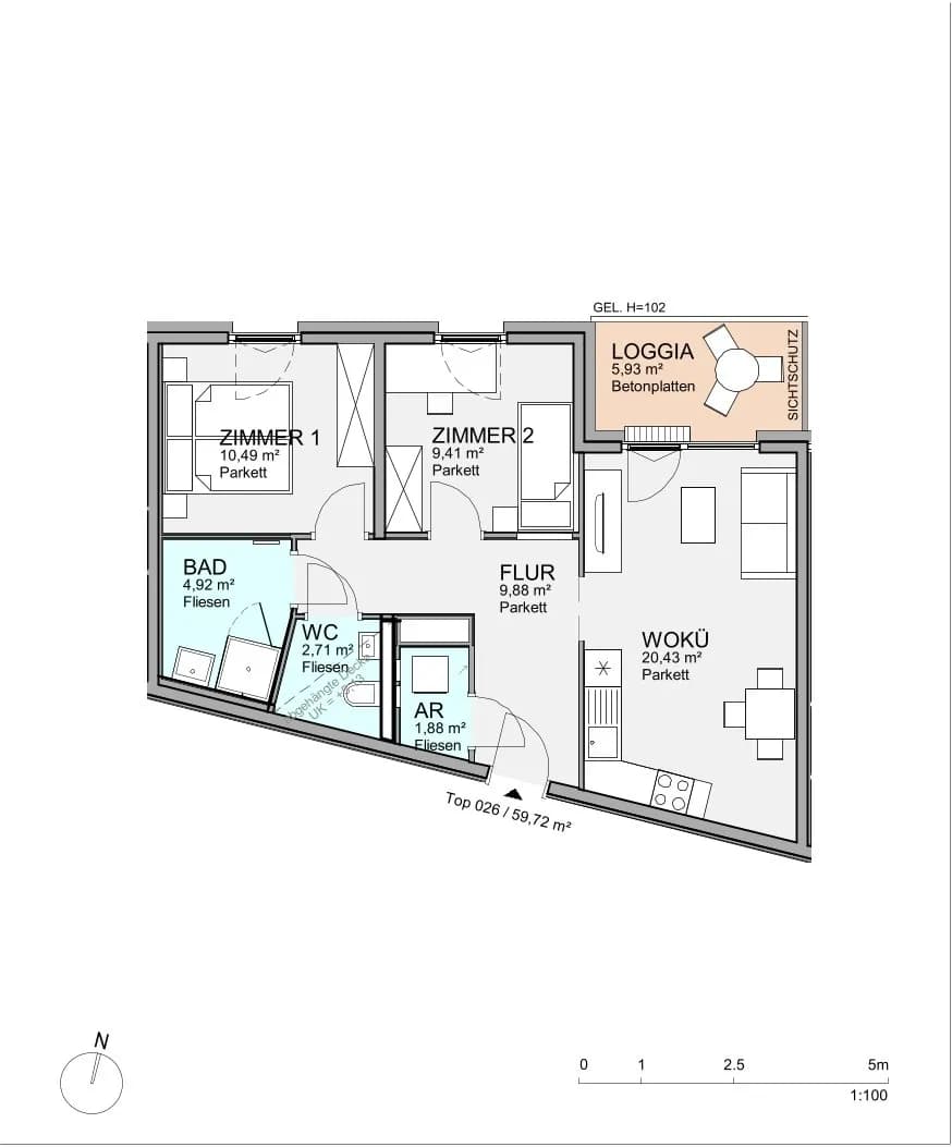 3-Zimmer-Wohnung mieten in Wien – 59,72 m², € 1.061 – Bild 20 von 32