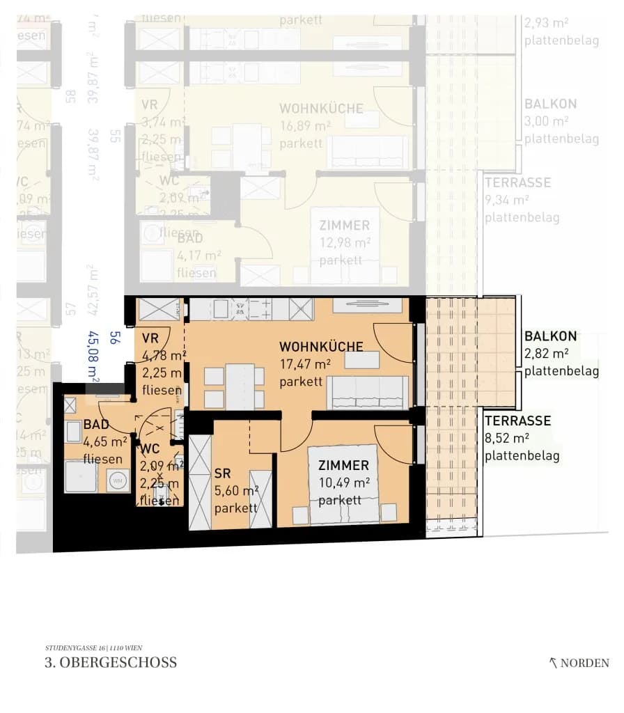 2-Zimmer-Wohnung kaufen in Wien – 46,45 m², € 295.500 – Bild 12 von 12