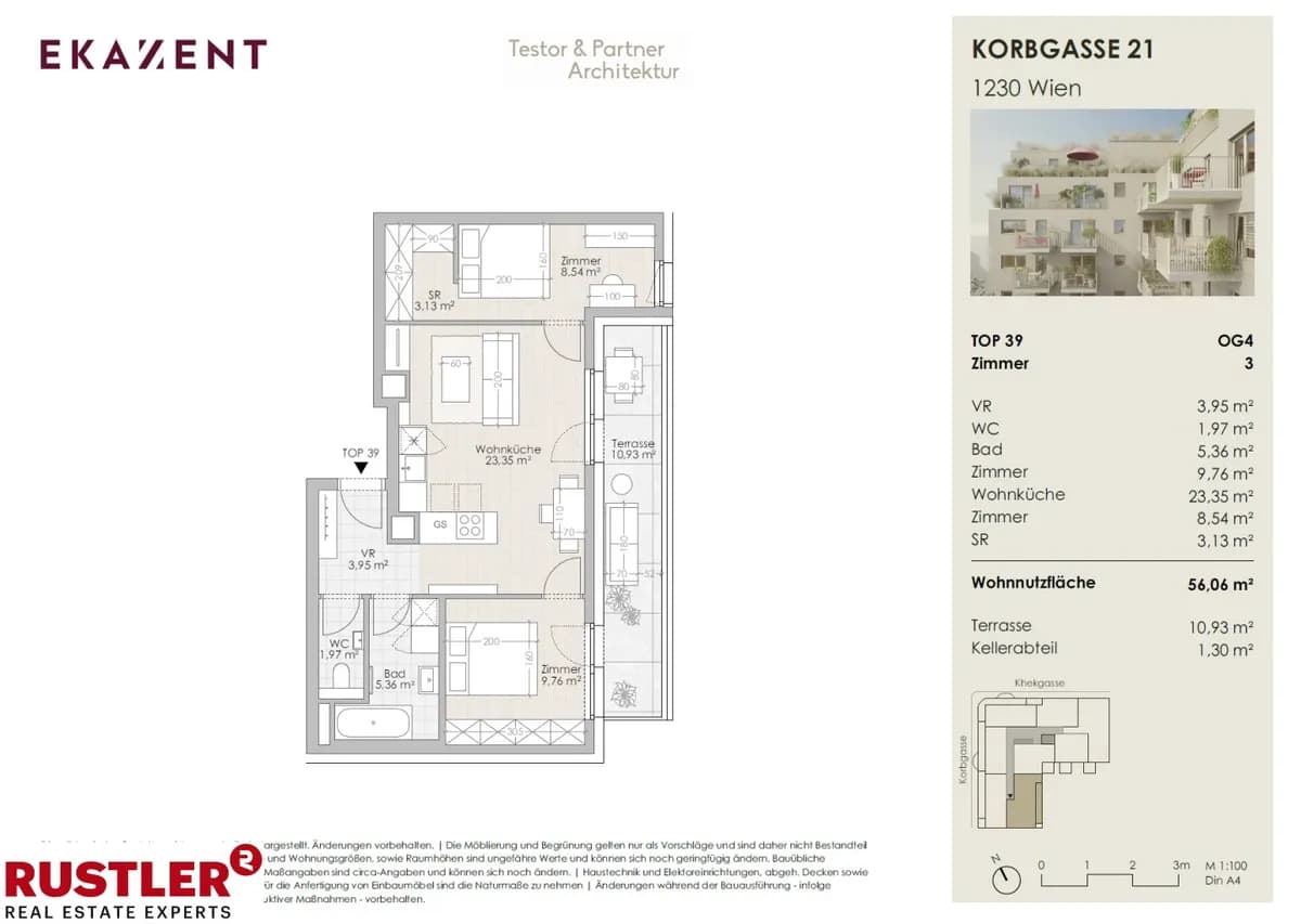 3-Zimmer-Wohnung kaufen in Wien – 56,06 m², € 375.000 – Bild 8 von 14