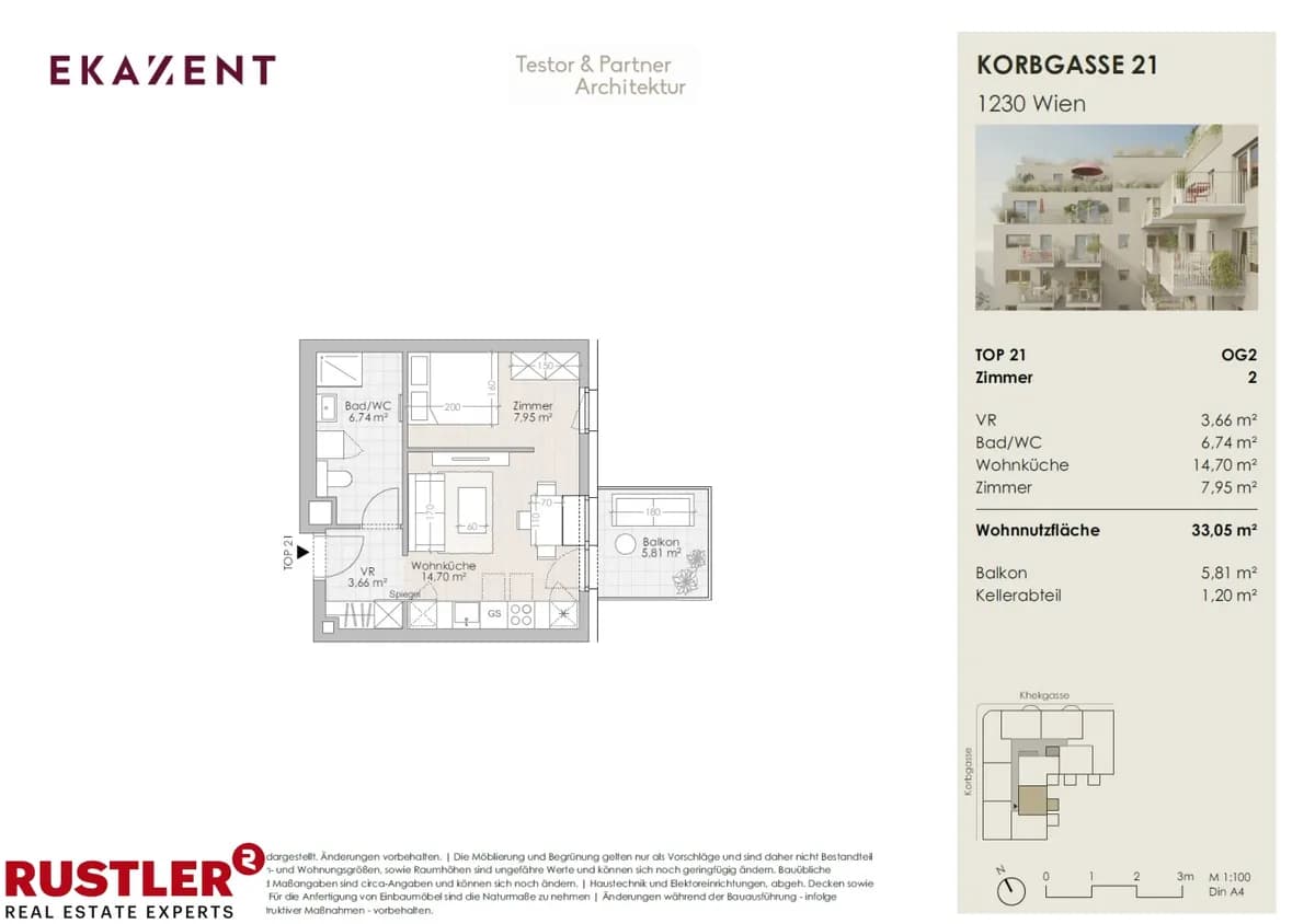 1-Zimmer-Wohnung kaufen in Wien – 33,05 m², € 230.000 – Bild 5 von 11