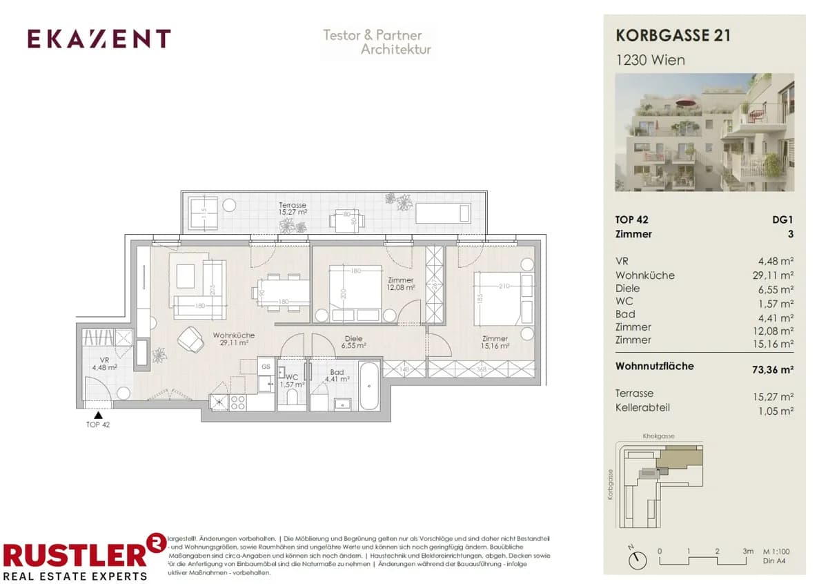 3-Zimmer-Wohnung kaufen in Wien – 73,36 m², € 519.000 – Bild 5 von 11
