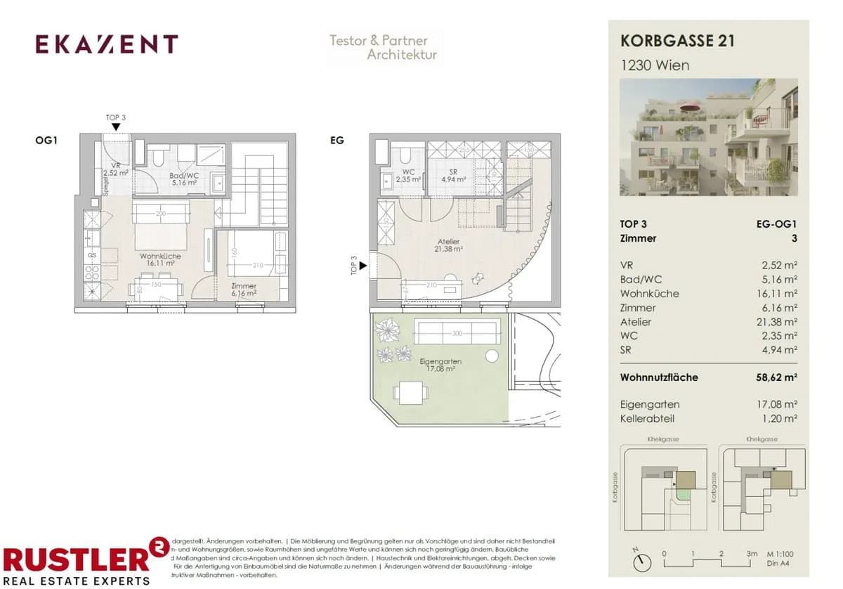 2-Zimmer-Wohnung kaufen in Wien – 58,62 m², € 299.500 – Bild 4 von 10