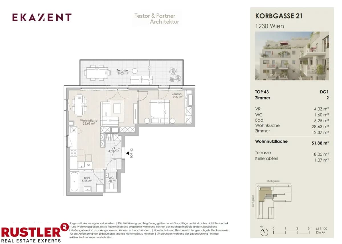 2-Zimmer-Wohnung kaufen in Wien – 51,88 m², € 379.500 – Bild 5 von 11