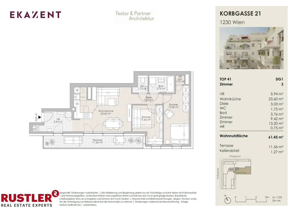 3-Zimmer-Wohnung kaufen in Wien – 61,45 m², € 399.500 – Bild 7 von 7