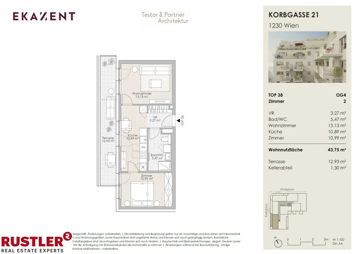 2-Zimmer-Wohnung kaufen in Wien – 43,75 m², € 339.000 – Bild 7 von 13