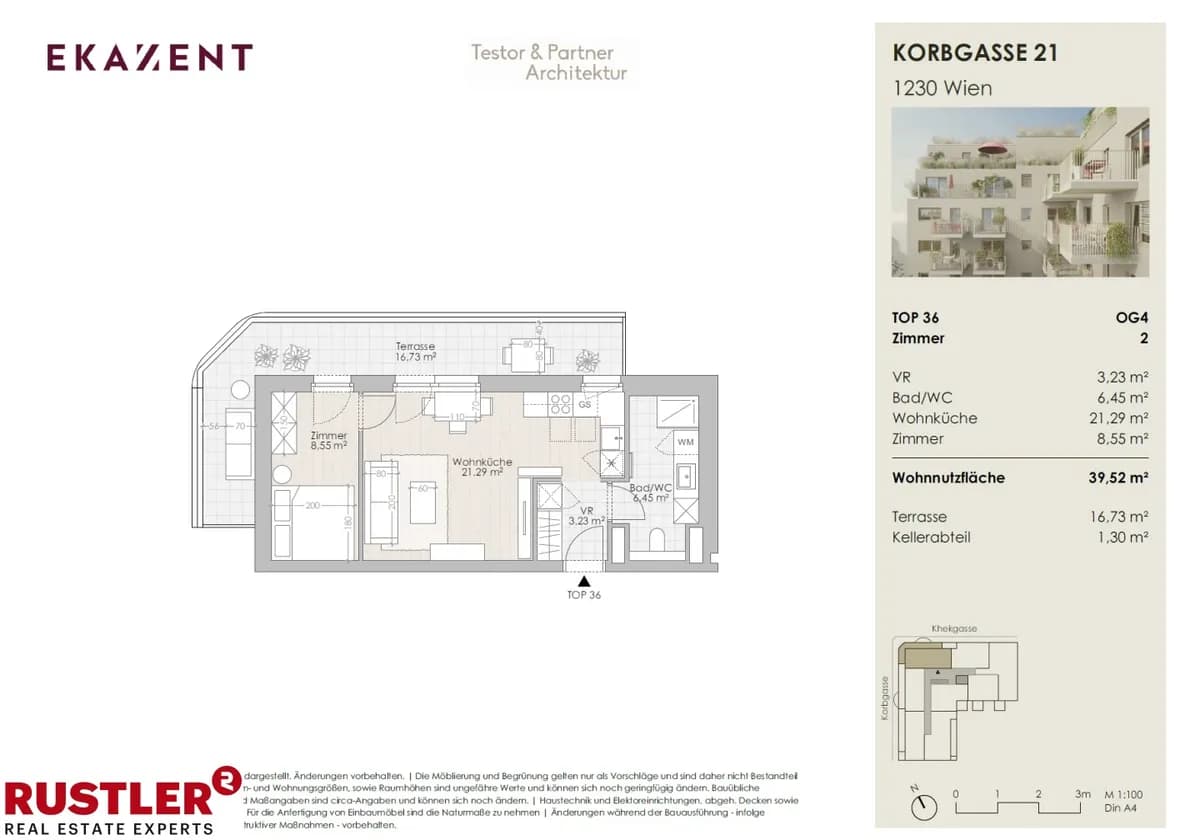 2-Zimmer-Wohnung kaufen in Wien – 39,52 m², € 319.900 – Bild 5 von 11