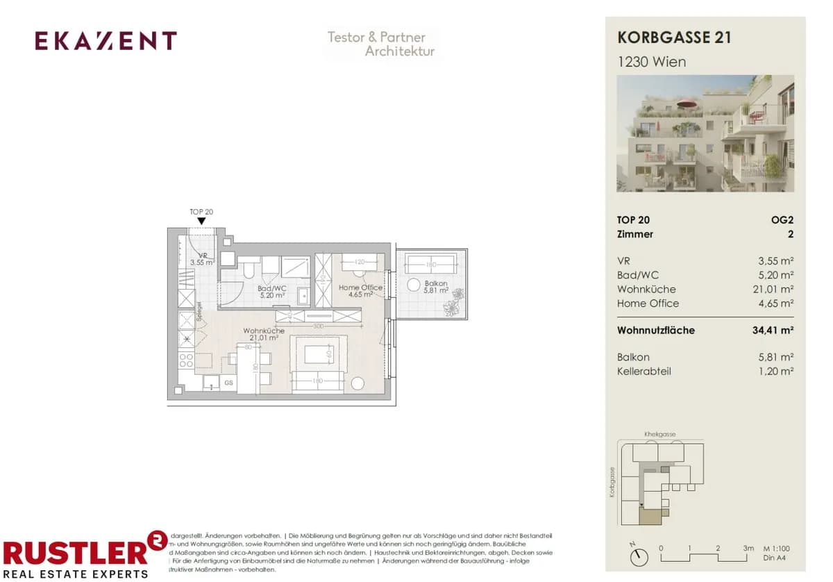 1-Zimmer-Wohnung kaufen in Wien – 34,41 m², € 209.000 – Bild 6 von 12