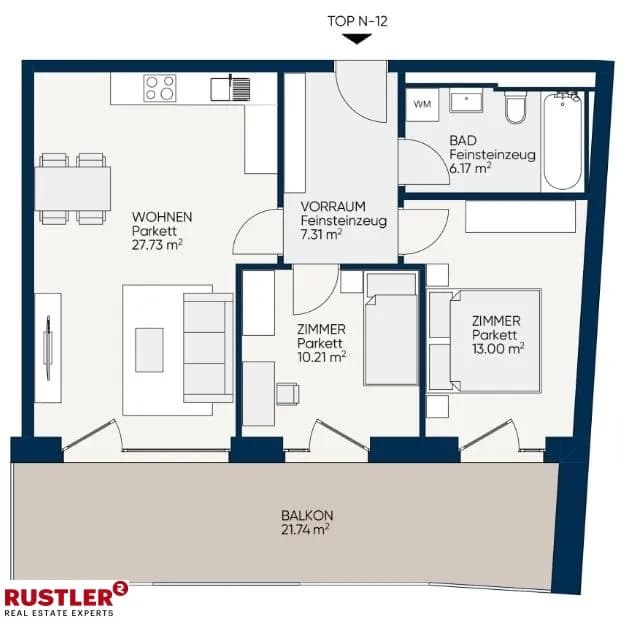 3-Zimmer-Wohnung mieten in Graz – 71,42 m², € 916 – Bild 8 von 9