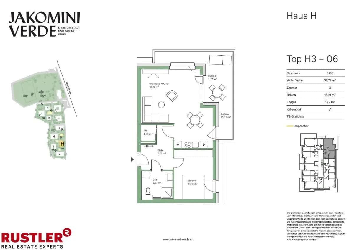 2-Zimmer-Wohnung kaufen in Graz – 58,72 m², € 312.000 – Bild 5 von 9