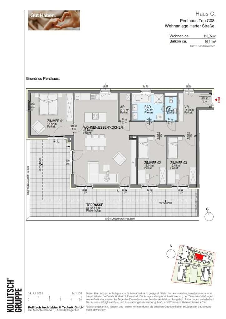 4-Zimmer-Wohnung kaufen in Graz – 110,35 m², € 779.800 – Bild 2 von 8