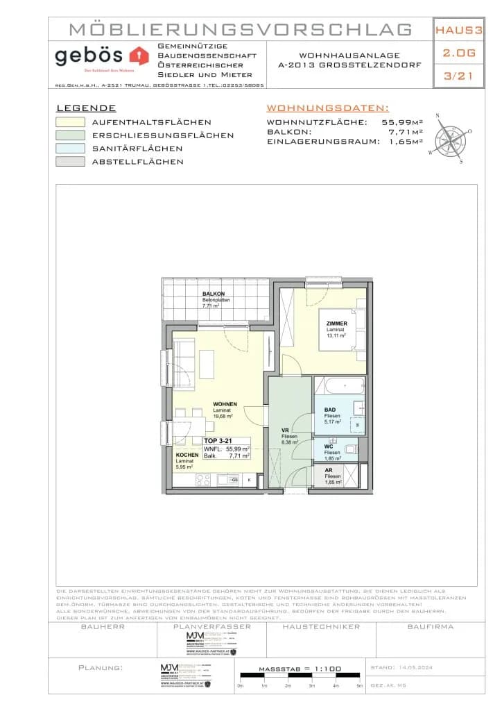2-Zimmer-Wohnung mieten in Hollabrunn – 55,99 m², € 610 – Bild 15 von 18