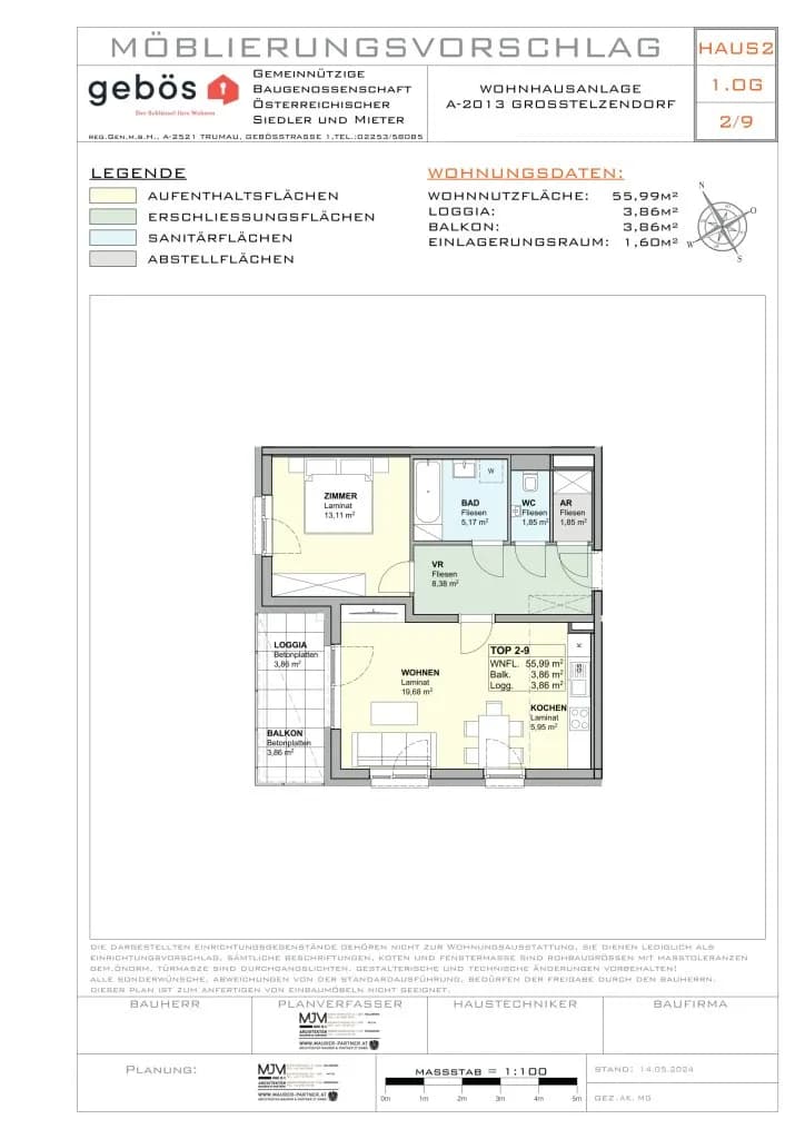 2-Zimmer-Wohnung mieten in Hollabrunn – 55,99 m², € 610 – Bild 18 von 18