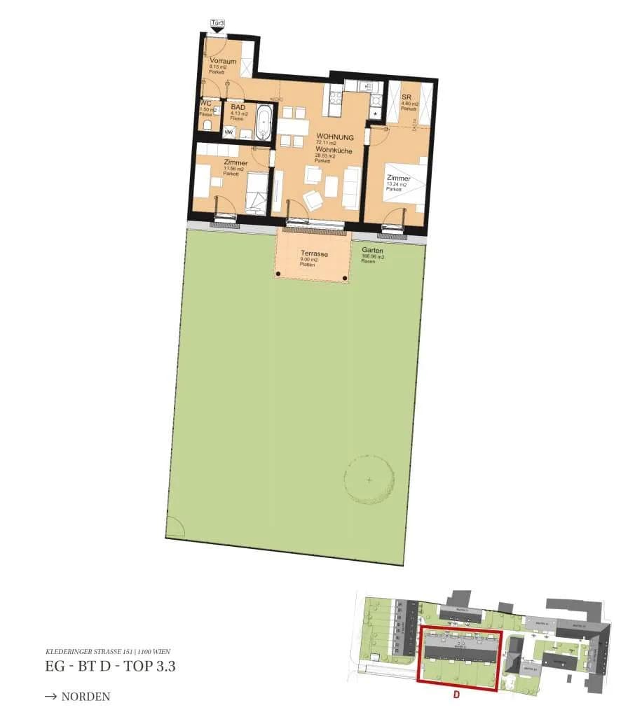 4-Zimmer-Wohnung kaufen in Wien – 72,11 m², € 587.000 – Bild 6 von 6