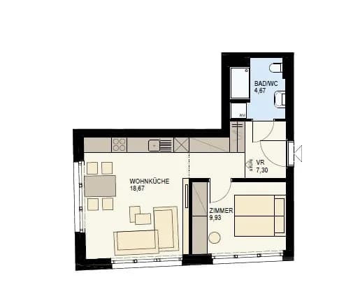 2-Zimmer-Wohnung kaufen in Wien – 40,57 m², € 405.700 – Bild 11 von 11
