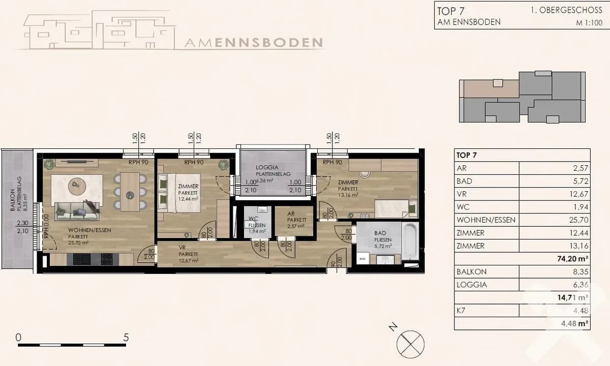 3-Zimmer-Wohnung kaufen in Liezen – 74,2 m², € 415.000 – Bild 7 von 7