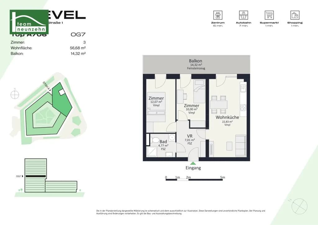 3-Zimmer-Wohnung mieten in Graz – 56,68 m², € 975 – Bild 26 von 26