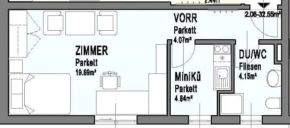 1-Zimmer-Wohnung mieten in Graz – 32,33 m², € 549 – Bild 9 von 9