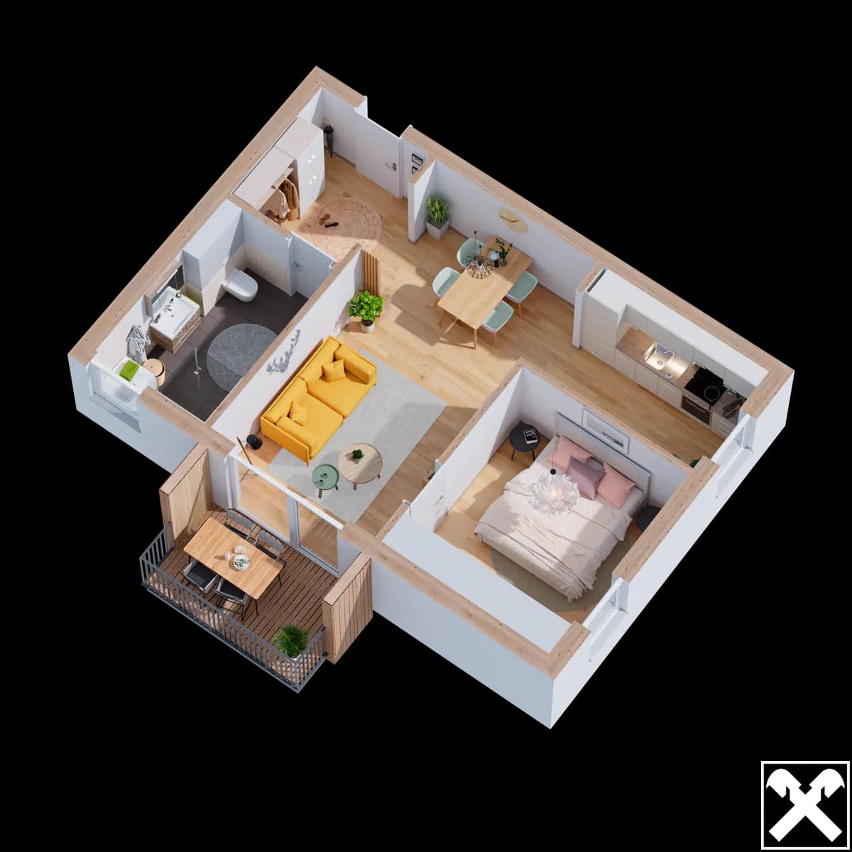 2-Zimmer-Immobilie kaufen in Perg – 49,82 m², € 186.548 – Bild 8 von 9