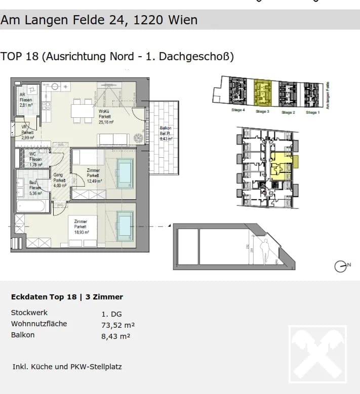3-Zimmer-Wohnung kaufen in Wien – 73,52 m², € 509.000 – Bild 7 von 7